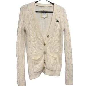 Gilly Hicks Sydney Women's Cable Knit Cardigan Sweater Wool Blend Beige …